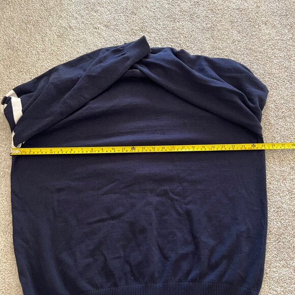 U.S Polo Assn. Embroidered Striped Navy Blue Oversized Cardigan Sweater XL - Picture 8 of 10